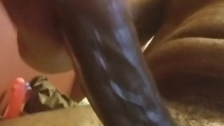 Big black shinny dick! Look at the veins!