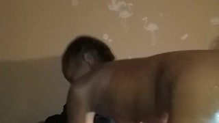 Playful round brown booty