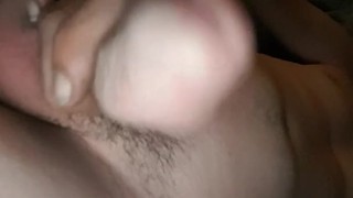 Playing with my hard cock