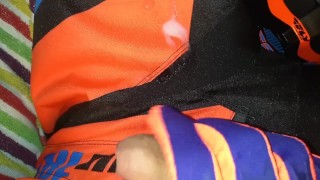 EGLAN PLAY IN MOTOCROSS SUIT