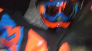 EGLAN PLAY IN MOTOCROSS SUIT