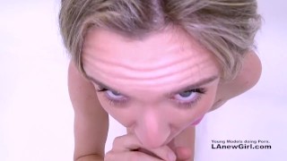 Blonde Model fucked at photo session casting