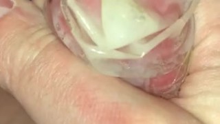 Cumming in condom after work