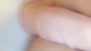 Teaser clip stuffing huge dildo