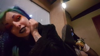 Public Goth Boots and Ass worship