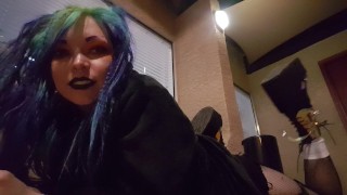 Public Goth Boots and Ass worship
