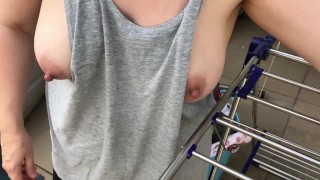 Tits Out Hanging Out Washing - MILF Outdoor