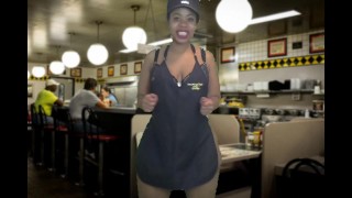 Massage 2018 Oiled Big Booty Show From Waitress at Restaurant - Cami Creams