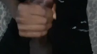 Stroking my dick till I cum