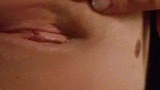 Hot brunette babysitter secretly rubbing her pussy