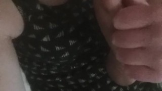 Milf cleaning her own filthy feet