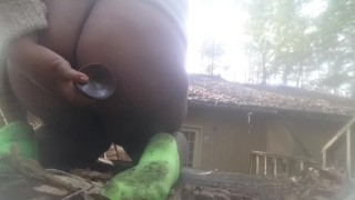 Woodland Nymph Practicing Outside - Home from College