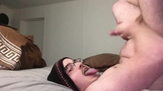 Cumming All Over My Face & Into My Mouth for NicciVenom on Chaturbate! CEI