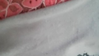 Boobs in jimmy hendrixs shirt and pink bra