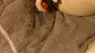 Latina Squirt with Big Black Dildo
