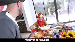 FamilyStrokes - Horny Step Each Other For Thanksgiving