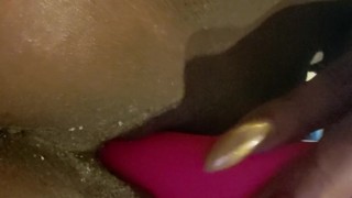 Black Pussy Playtime with Pink Vibrator