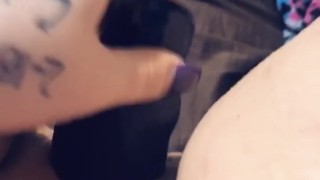 Playing With my BBC dildo watch it shoot out