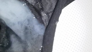 cum on black strings then eat that sperm