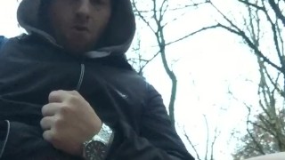 bi chav wanking & pissing outdoors in panties