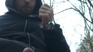 bi chav wanking & pissing outdoors in panties