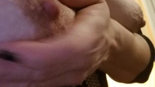 sucking and licking my nipples