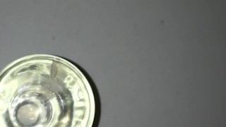 Tried to cum in shot glass