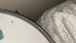 Tried to cum in shot glass