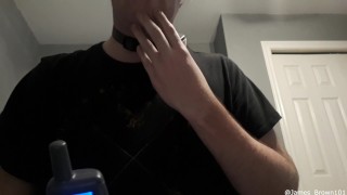 Male Sub Uses a Shock Collar for Self 