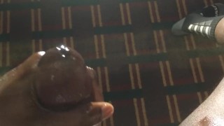 Stroking my black dick until I bust a nut for you sluts