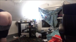 buttcrack vacuuming (loud) + smoking a blunt naked in bed