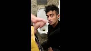 Someone came, but at the second time he finally swallows PUBLIC TOILET