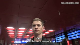  CZECH HUNTER 382 - Rather Than Waiting For The Train, Hot Jock Rides A Dick Bareback