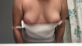 shirt can’t contian my bouncing tits