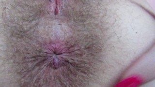 Extreme close up on my hairy asshole