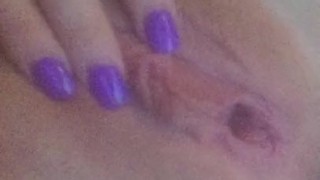 Brooklyn Madison trying to squeeze accidental cream pie out of her pussy!