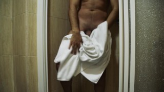 I filmed my straight boyfriend havin a shower. Getting ready for fuck me