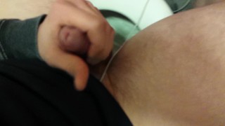 Boy gets hard and jerks off in school bathroom