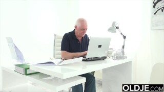 My step sister fucking our stepdad for more money at the office