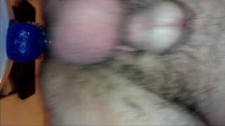 Watch me fuck my hairy ass with my favorite dildo and a cock sleeve!