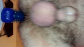Watch me fuck my hairy ass with my favorite dildo and a cock sleeve!