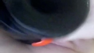 Brooklyn Madison stretches her pussy with a huge big black cock toy!
