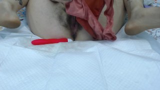 Making my hairy cunt squirt all over my panties
