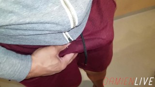DamienLive Red Shorts Hard On