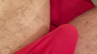 Just Saying Hello in Red Track Shorts
