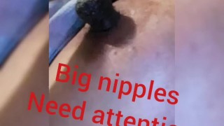 Sensitive big nipples