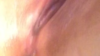Cum dripping pussy while playing with pussy