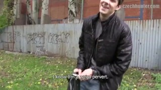  CZECH HUNTER 383 - Dark Haired Straight Dude Tries Things His GF Wouldn't Do