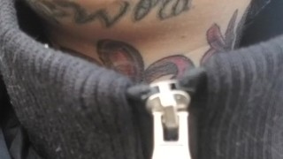Sexy snow bunny, freezing pussy piercing