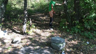 Jerk off at the cruising area - Cum with both hands on used condoms ( long video version )